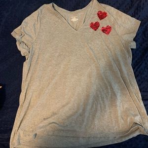 Lane Bryant t shirt - flip sequin hearts